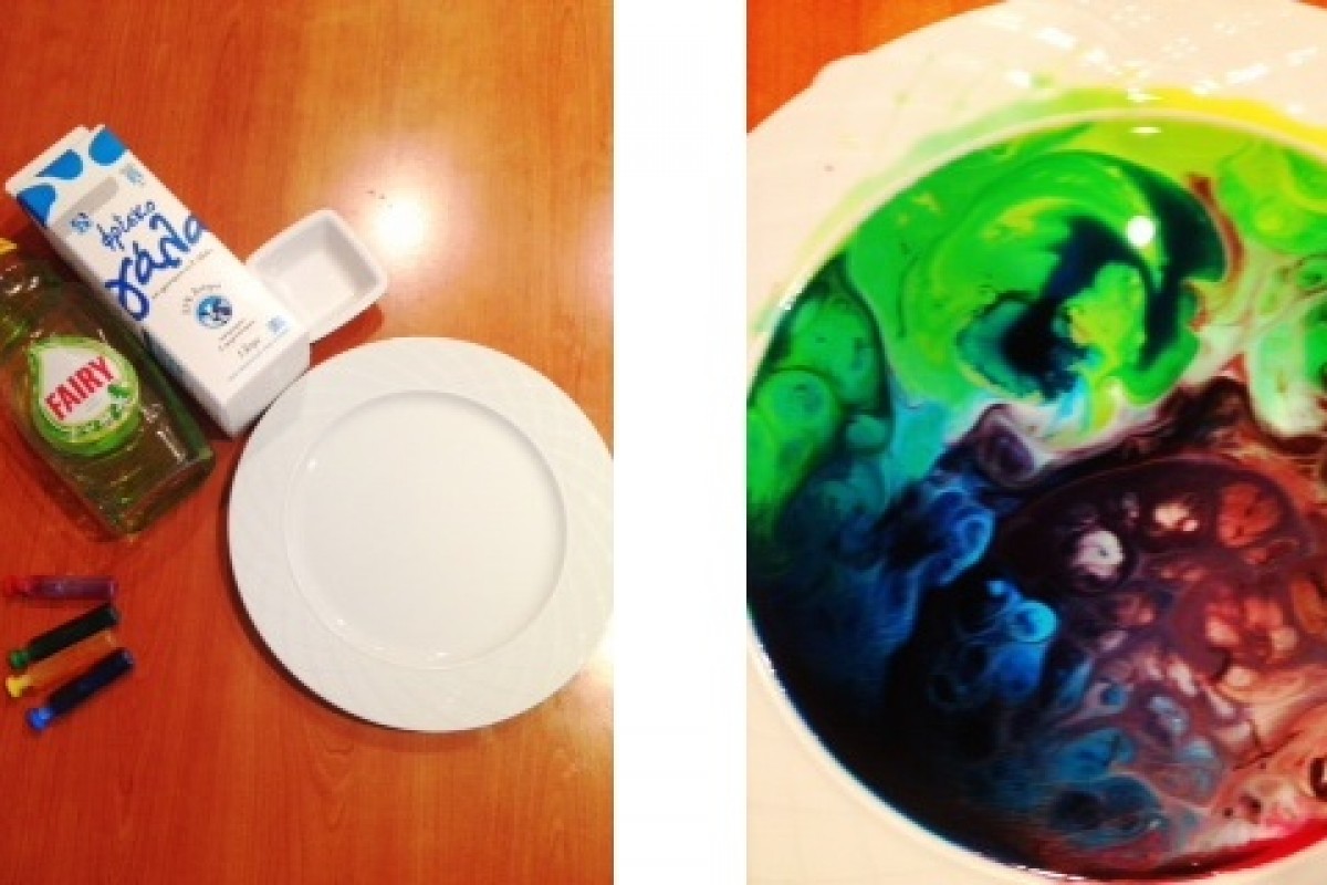 Κάνουμε πειράματα με γάλα, απορρυπαντικό πιάτων και χρώμα