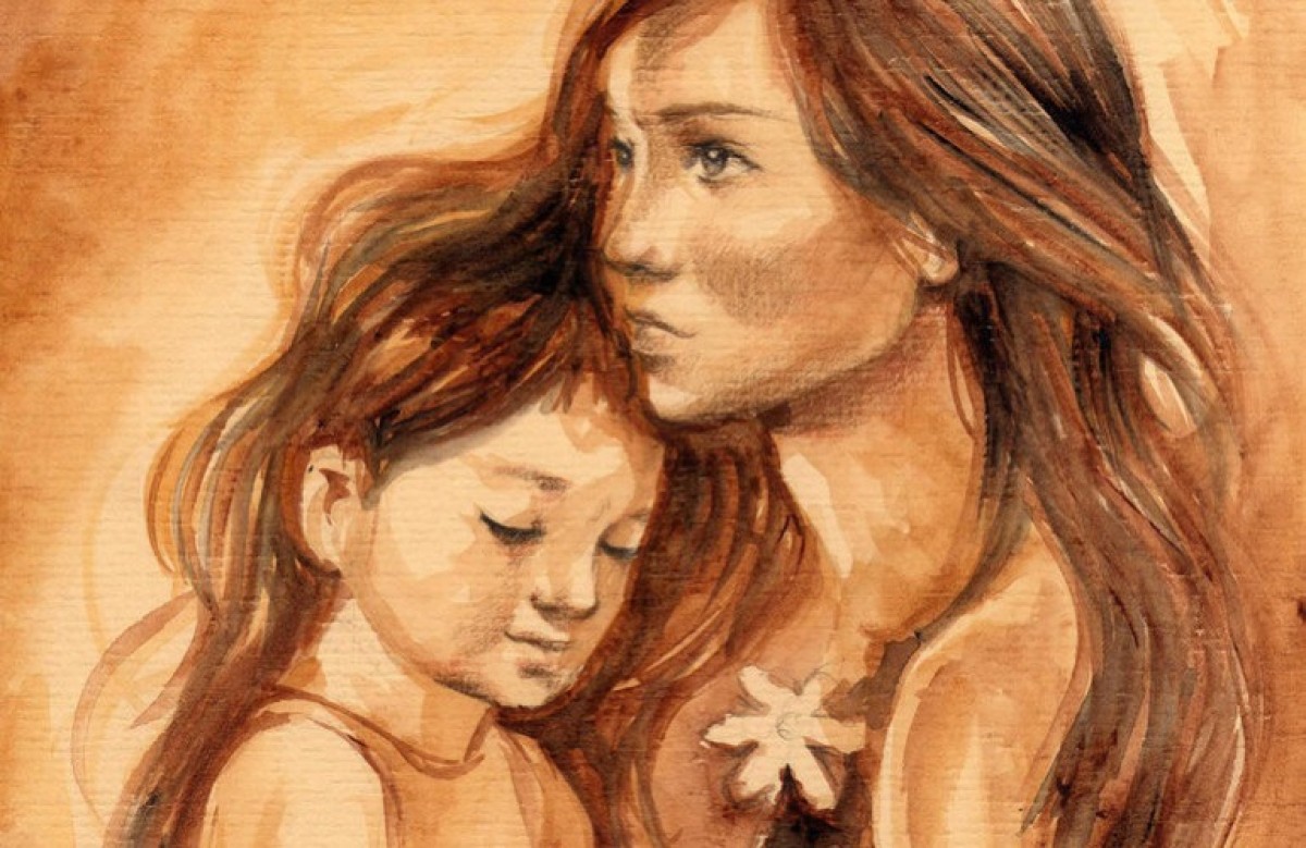 Мать и дочь рисунок