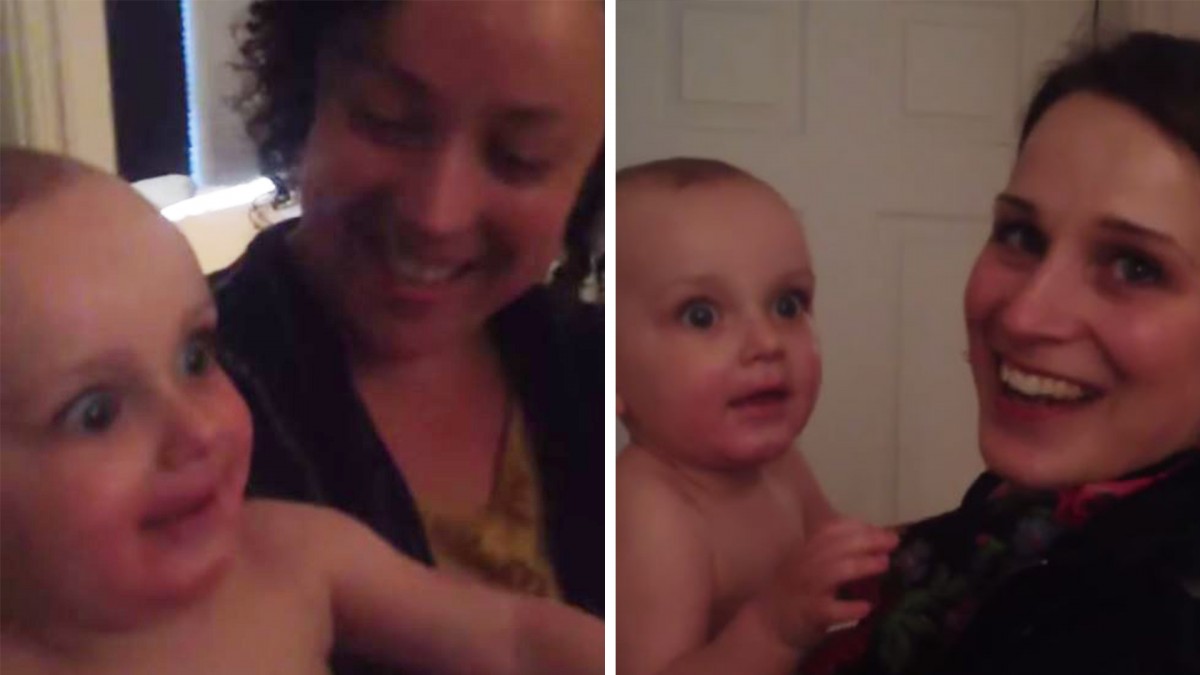 [Βίντεο] Μωράκι γνωρίζει τη δίδυμη αδελφή της μαμάς του