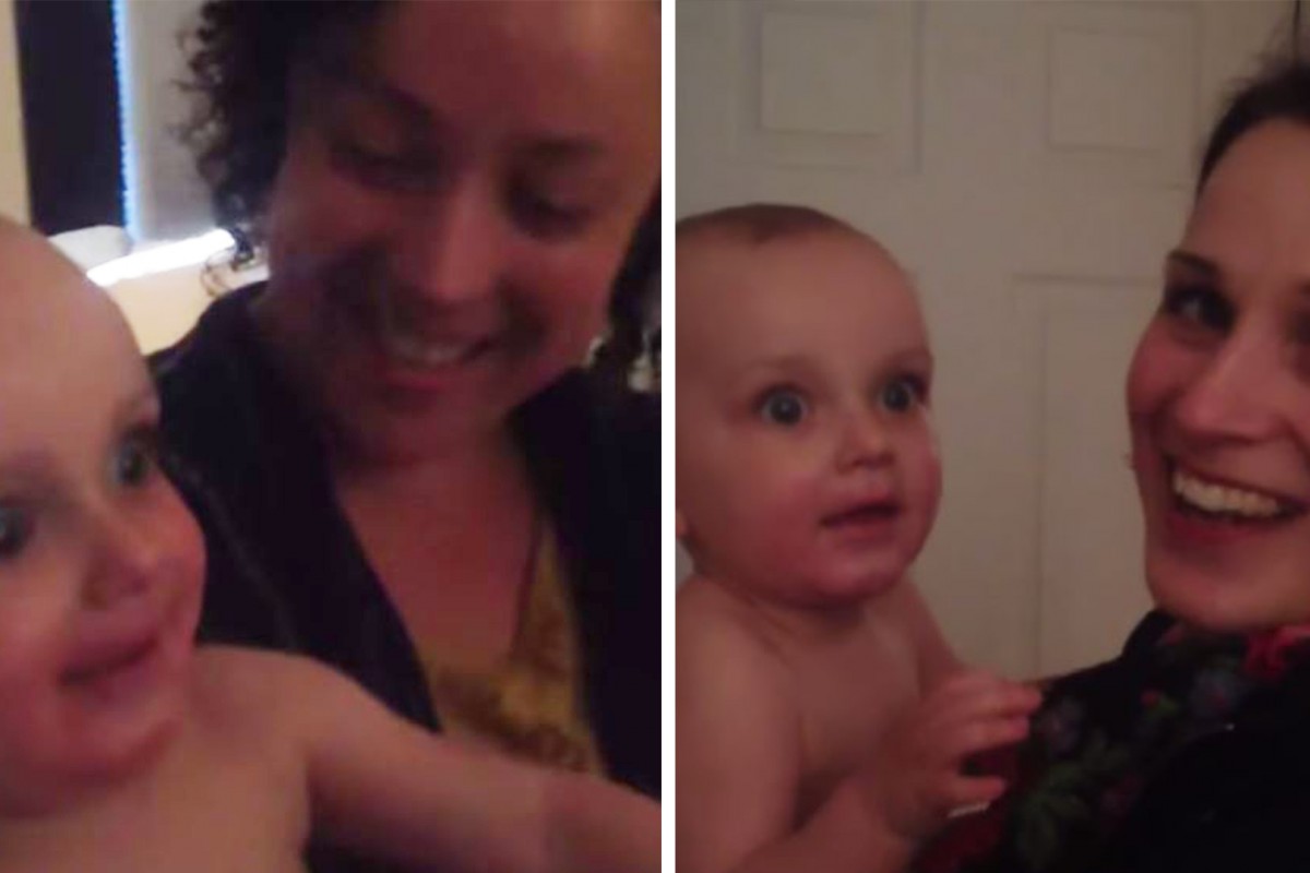 [Βίντεο] Μωράκι γνωρίζει τη δίδυμη αδελφή της μαμάς του