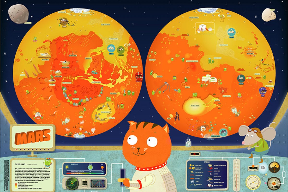 Στολίστε το δωμάτιό τους με πολύχρωμους παιδικούς χάρτες από το διάστημα