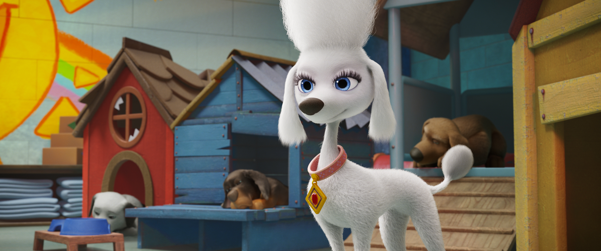 Delores (voiced by Kim Kardashian West) in PAW PATROL: THE MOVIE from Paramount Pictures. Photo Credit: Courtesy of Spin Master.